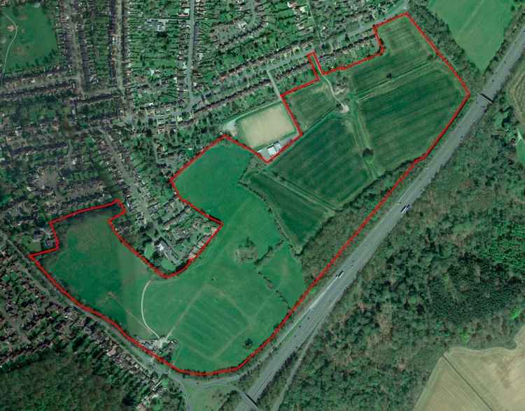 Kenilworth Town Council has submitted an objection to the planning application for the 'land east of Thickthorn' (Image via planning application / google.maps)