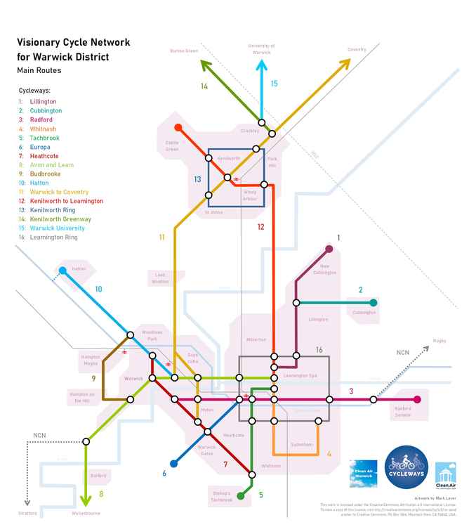 The map for the proposed 'Visionary Cycle Network'