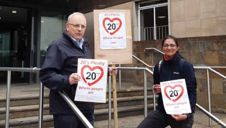 Cllr Richard Dickson (left) and Alison Insley (right) delivered the petition to Shire Hall today