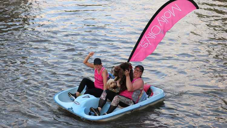 Alex Pearson and Emma Brayne completed their 12km challenge along The Grand Union Canal yesterday