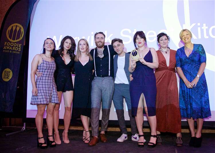 George Cambridge and the Warwick Street Kitchen team in Leamington who picked up the Best Cafe or Coffee Shop award (Photo by David Fawbert Photography)