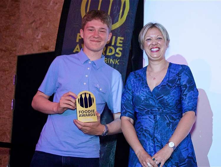 George Carter receives the Newcomer Award from Sarah Windrum, chair of CWLEP (Photo by David Fawbert Photography)