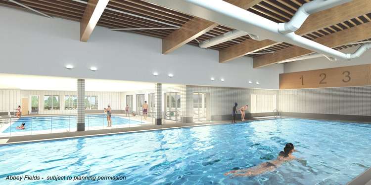 Abbey Fields could have two new indoor pools built (image via planning application)