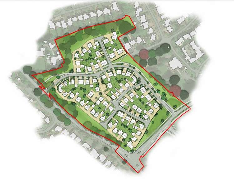 A detailed plan of the first 98-dwelling development (Image via planning application)