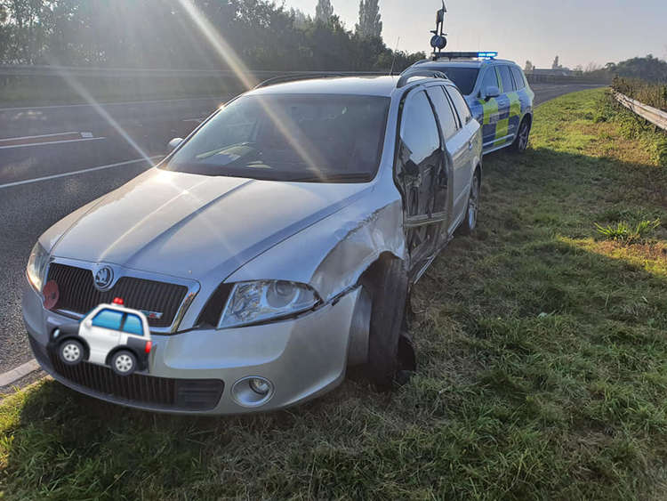 He also had false plates, no insurance or license (Image via Warwickshire OPU)