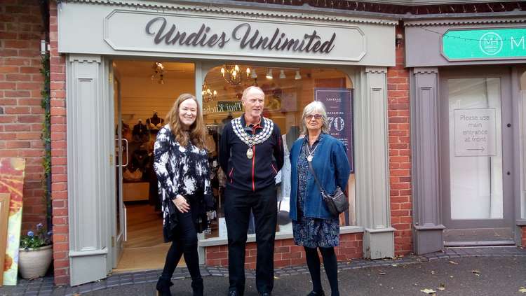 Lisa Gough (left) welcomed the mayor and mayoress to Undies Unlimited for a soft opening in September