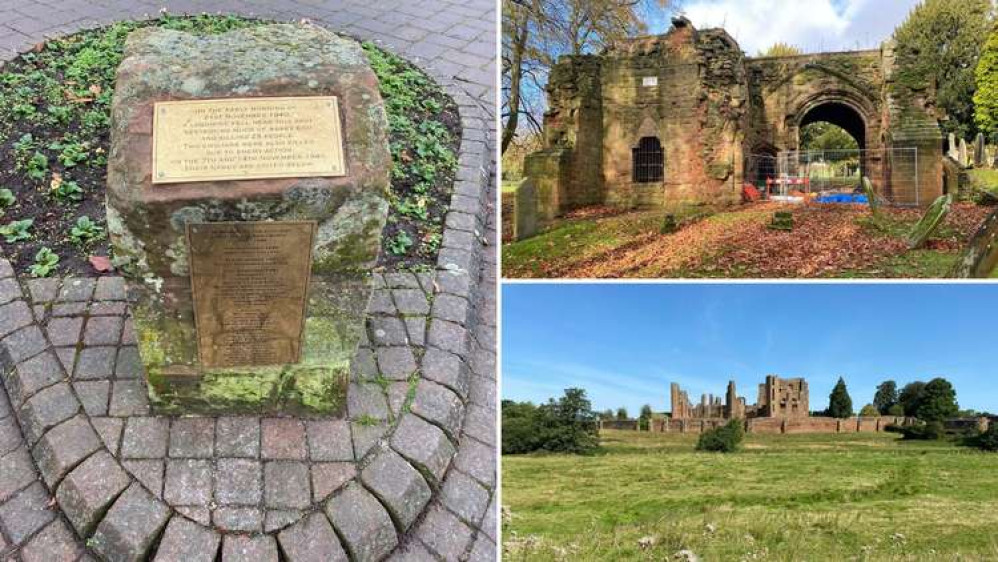 The siege of Kenilworth, the bombing of Abbey End and the Augustinian Abbey could all be depicted by the murals