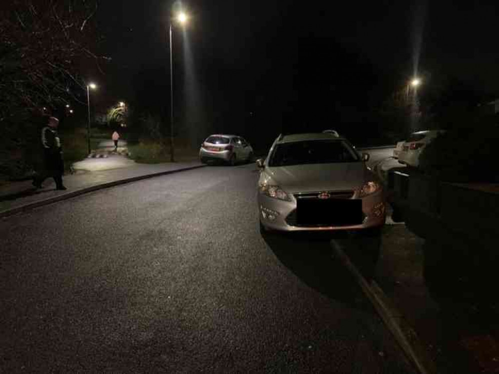 The scene after police located stolen car in Swadlincote. Image: Swadlincote Safer Neighbourhood Team