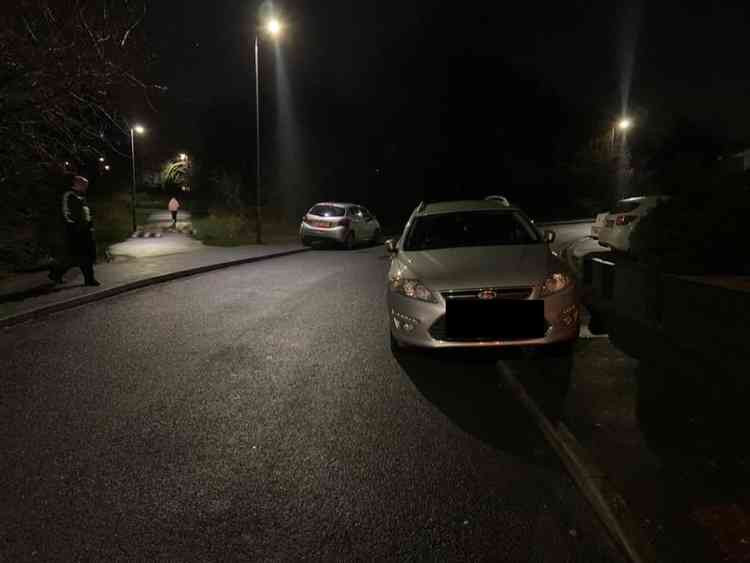 The scene after police located stolen car in Swadlincote. Image: Swadlincote Safer Neighbourhood Team