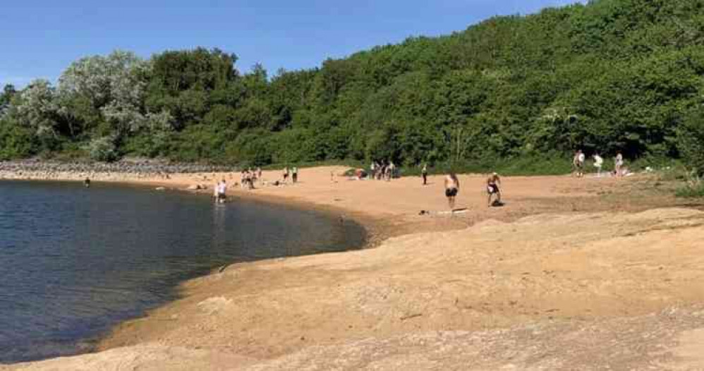 People paddling and sunbathing at Foremark Reservoir on Wednesday. Photo: Swadlincote SNT Facebook page