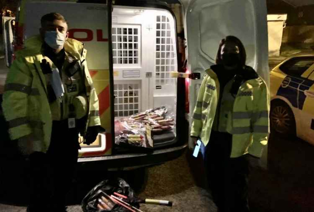 Police confiscated a haul of fireworks at Newhall Park. Photo: Swadlincote SNT