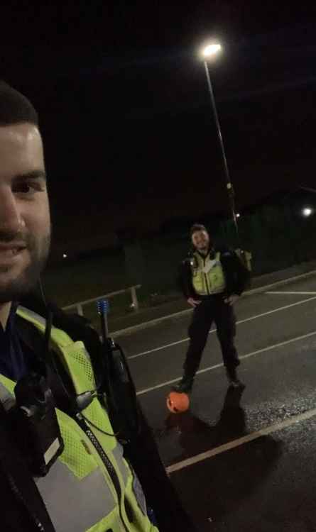 Swadlincote SNT posed with the football at Midway Community Centre on Friday. Photo: Swadlincote SNT