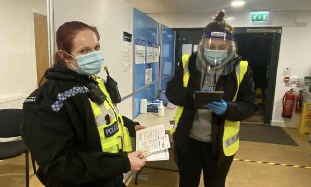 PC Jones was tested at the Midway Community Centre. Photo: Swadlincote SNT