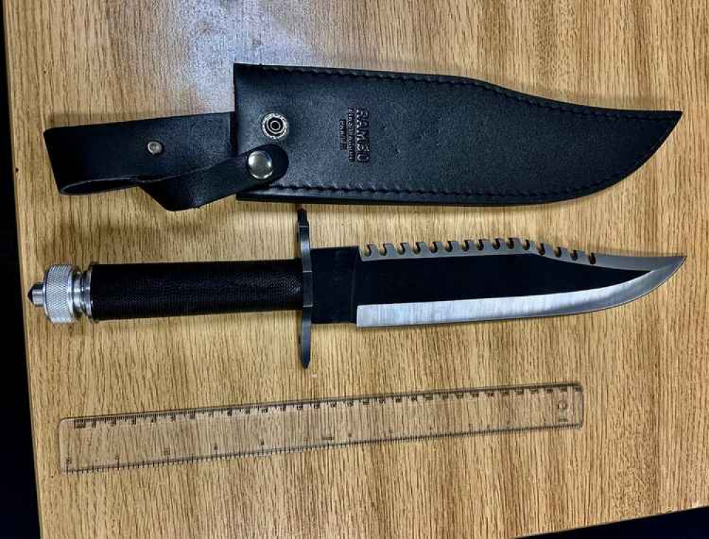 This was the blade the man had on him. Photo: Swadlincote SNT