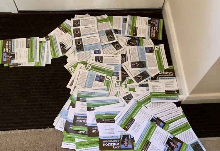 The leaflets were 'dumped' at Cllr Stuart Swann's house in Castle Gresley