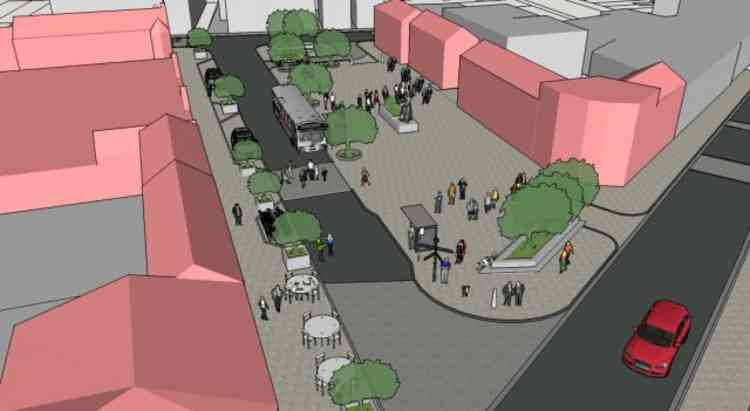 A plan of the proposed Marlborough Square redesign, Photo: www.nwleics.gov.uk