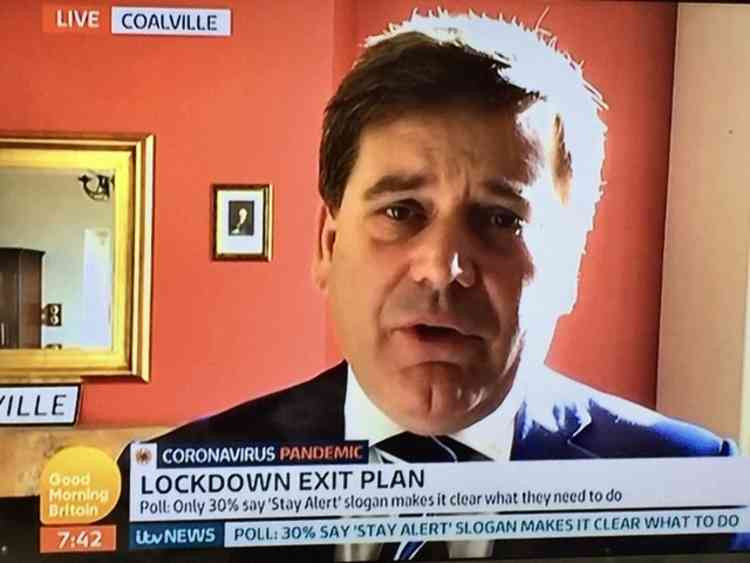 Coalville MP Andrew Bridgen appeared on the ITV breakfast news programme on Monday morning