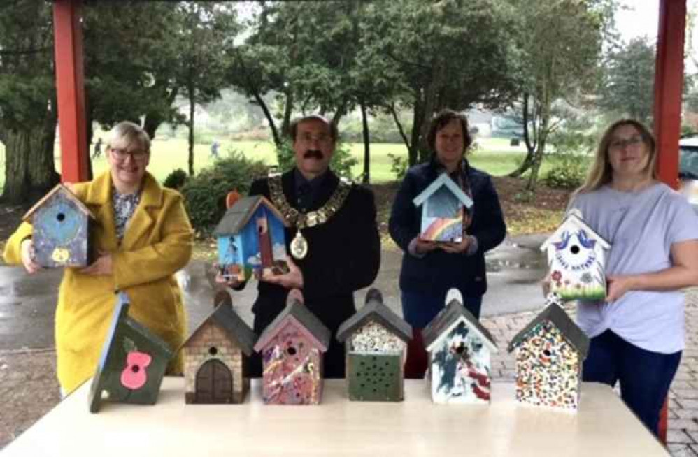 Friends of Coalville Park members with North West Leicestershire District Council chairman Virge Richichi (L-R)Kate Insley, Amy Shepherd (Secretary), Sandra Ramp (Treasurer)