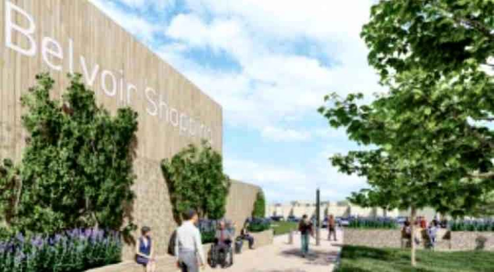 An artist's impression of the new look Belvoir Shopping Centre