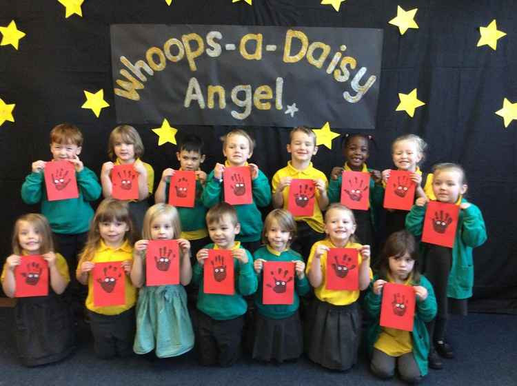 Alsager Highfields Community School's reception pupils spreading Christmas cheer.