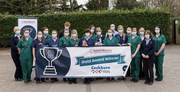 The team from Cockburn in Coalville celebrate winning top prize