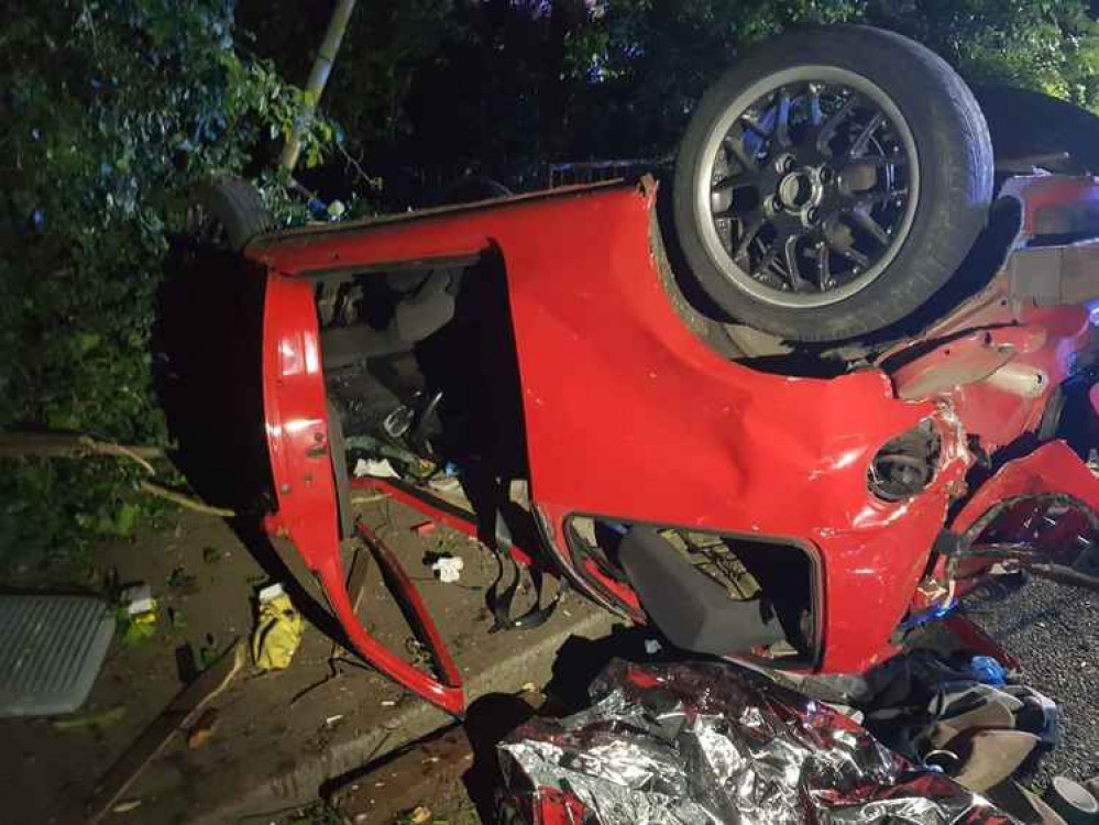 The car was wrecked in the crash last year. Photo: Leicestershire Fire and Rescue Service