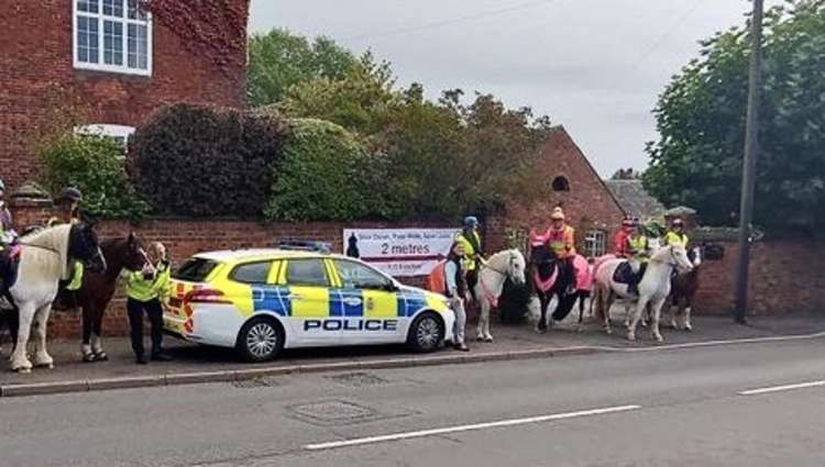 PC Holmes joined other horse riders to observe the behaviour of drivers. Photos: North West Leicestershire Police