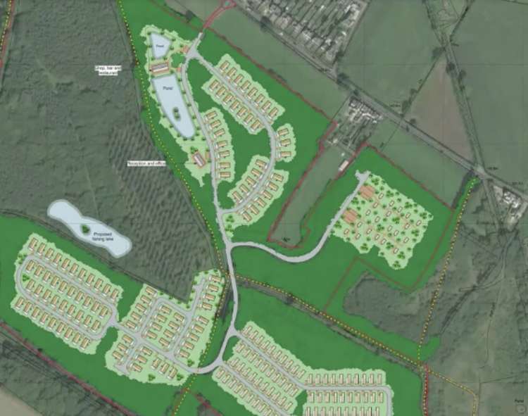 A plan of the Spring Lane development in Swannington