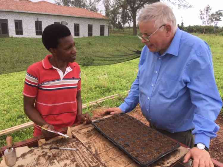 The Mayor of Radstock sharing horticultural methods in Rwanda