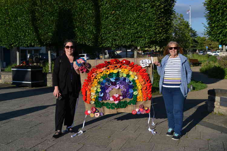 The Radstock knitting duo deliver the work to the wheel