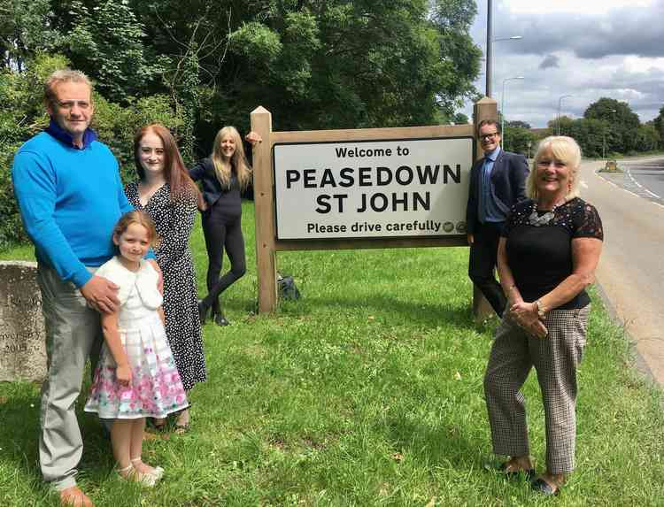 Peasedown Community Trust trustees – (l to r) Gavin Heathcote and Sam Heathcote, with their daughter Hope, Sarah Bevan, Nathan Hartley and Karen Walker