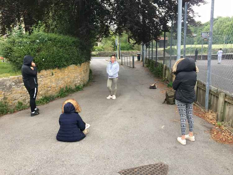 The youth team out during one of the outreach sessions in Radstock