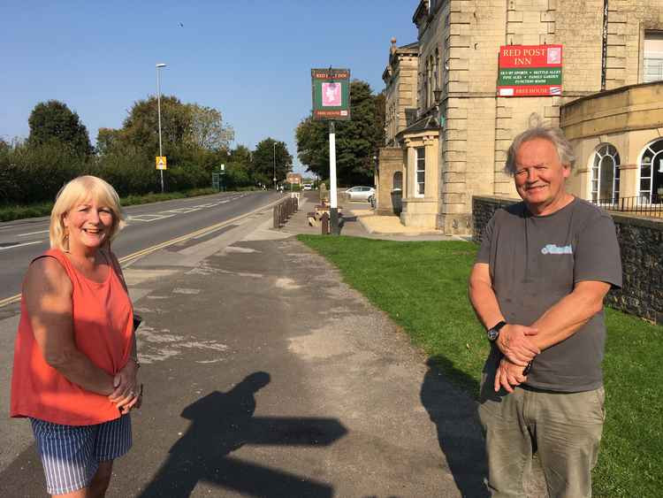 Cllr Karen Walker with Cllr Hal MacFie in Peasedown St John