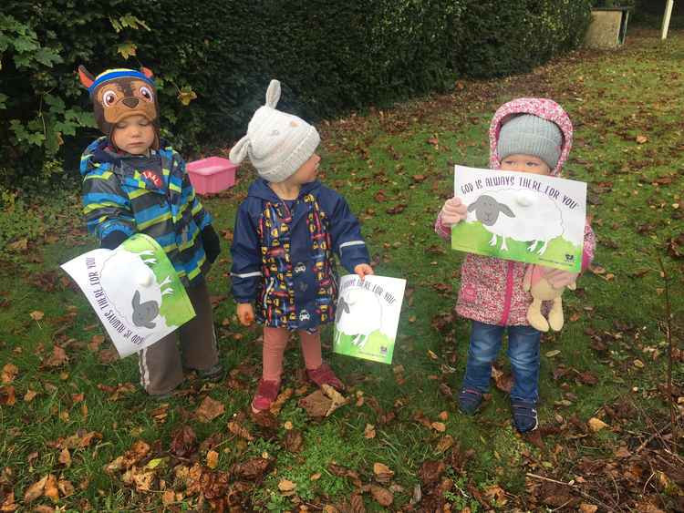 Children take part in the Lost Sheep Trail