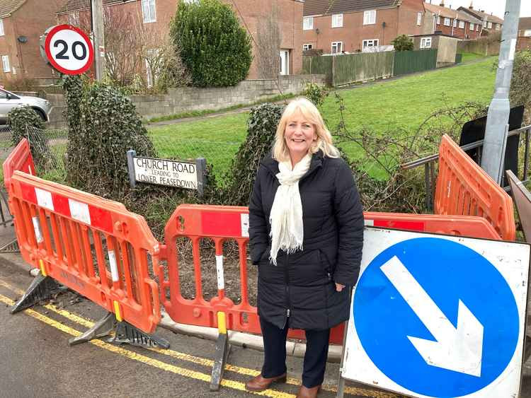 Cllr Karen Walker, Peasedown St John in Church Road