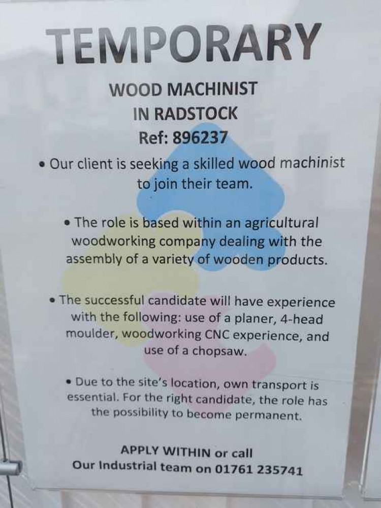 This from the Simple Recruitment window in Midsomer Norton