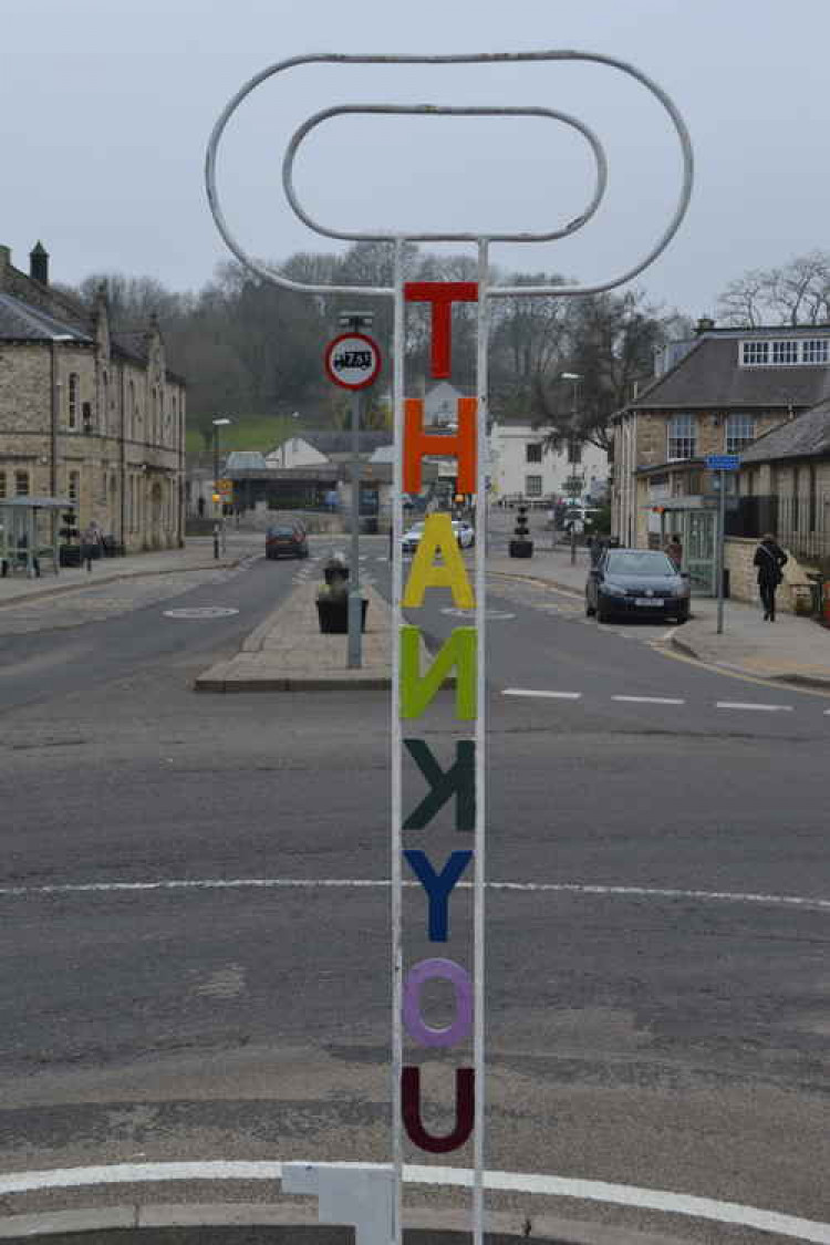 The artwork paying tribute to key workers was back on the roundabout March 2