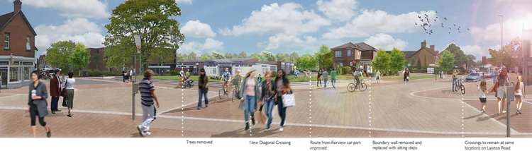 An artist's impression of how Alsager town centre could look.