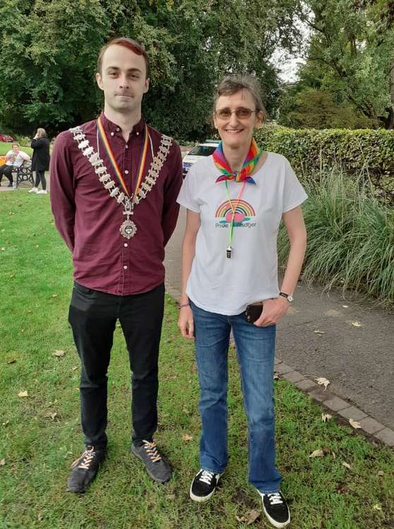 Pride in Alsager secretary Michael Unett with press officer Wendy Campbell