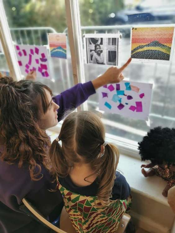 Photo: Townhouse Nurseries    Children at Townhouse look at work as part of their Black History month in