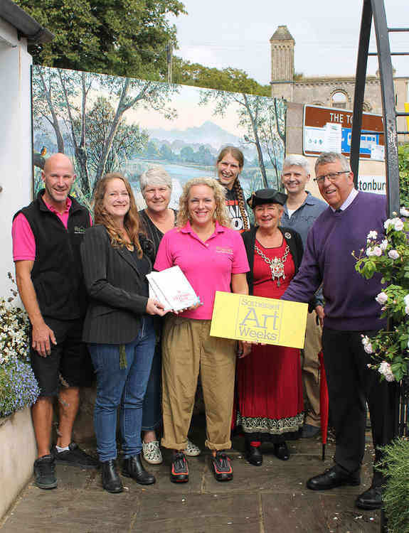 Unveiling of Avalon Marshes Mural at Glastonbury Tourist Information Centre Unveiling of Avalon Marshes Mural at Glastonbury Tourist Information Centre