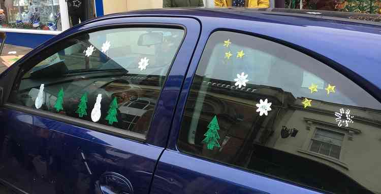 High Street car decorated with Thorndown Peelable Glass Paint at Frost Fayre