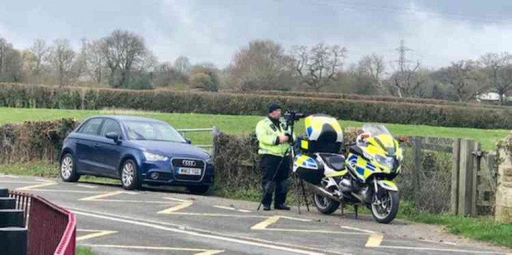 A mobile speed camera team in the Mendip area