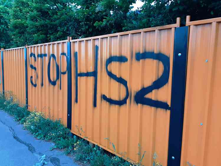 The graffiti at the construction site in Street Road, Glastonbury