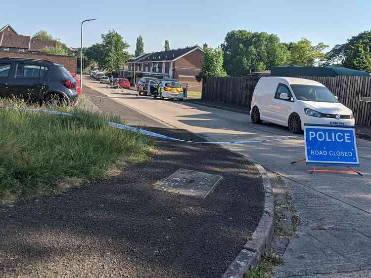 Pound Close closed off by police yesterday