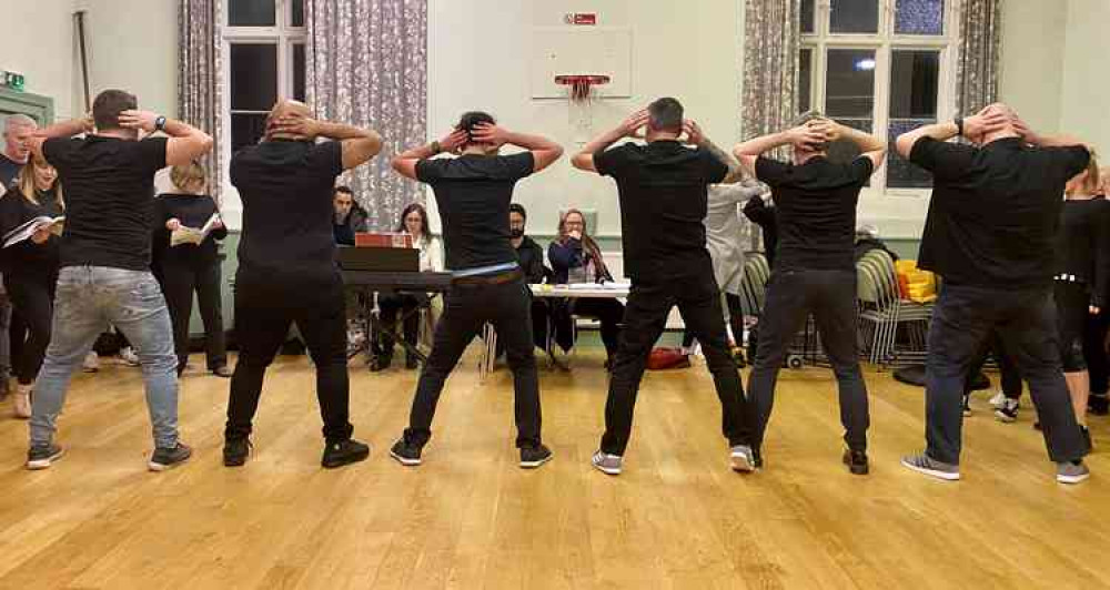 The cast of The Full Monty were in full swing at rehearsals before the coronavirus pandemic struck. The show will now take place in April next year, but the society's panto has been cancelled.