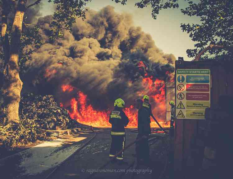 The fire at Lydford-on-Fosse (Photo: Rag 'n' Drone Man Photography)