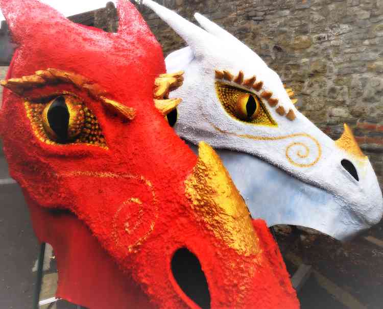 Glastonbury Red and White Dragons