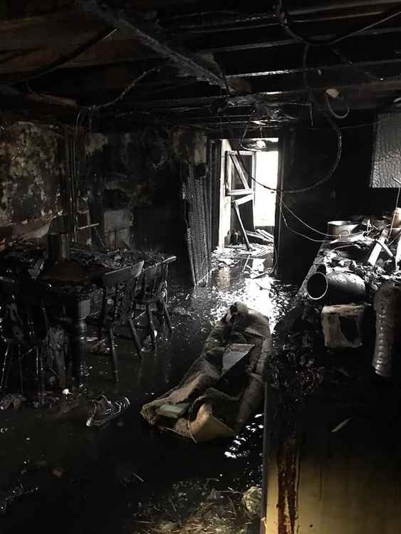 The damage caused by the fire (Photo: Burnham-on-Sea Fire Station)