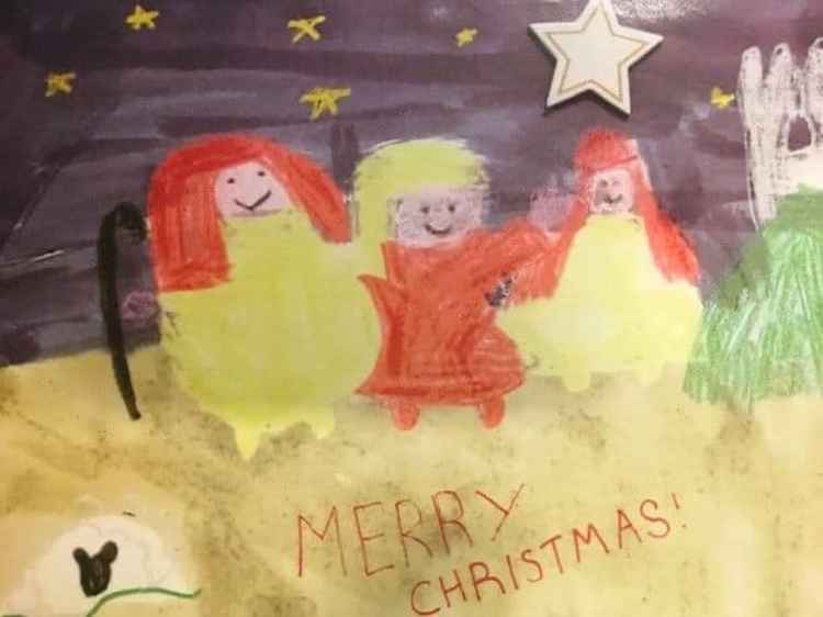 Luke's winning Christmas card design